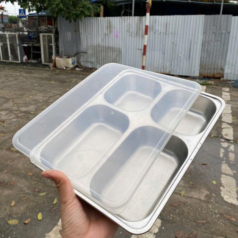 [THANH LÝ] KHAY CƠM INOX 304 SÂU LÒNG 4,5cm HÀNG LOẠI 1 0