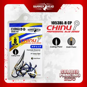 Hammerhead Mata kail Pancing chinu profesional blue 1053BL-R-CB - Cutting Blade - Alloy Steel Super Tajam dan Kuat