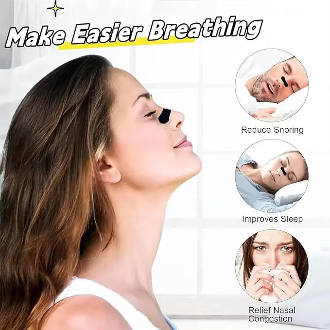 INKAC Nasal Strips Breath Better Membantu Mengurangi Dengkuran dan Meningkatkan Nasal Strips Plester Hidung Anti Snore Ngorok Nasal Plast Tape Breathe Right Extra Strength Cleaning 2