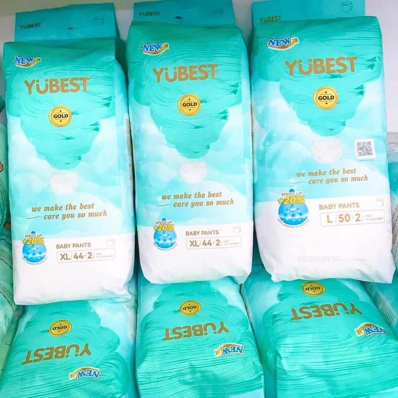 Yubest Combo 2 Bịch Bỉm Gold Mẫu Mới Cải Tiến Mềm Mại Thấm Hút Tốt Size Tã Dán & Tã Quần Cho Bé Chất Liệu An Toàn Kháng Hăm Tã - Women