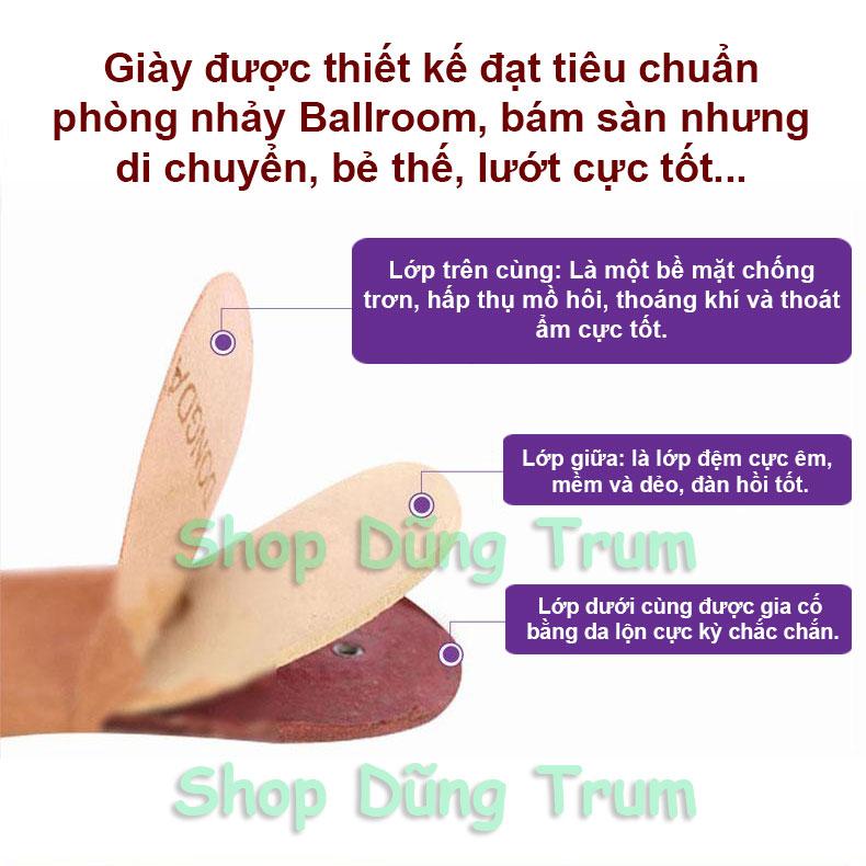 Giày khiêu vũ 3cm đế da lộn, giày nhảy Dancesport KV22 2