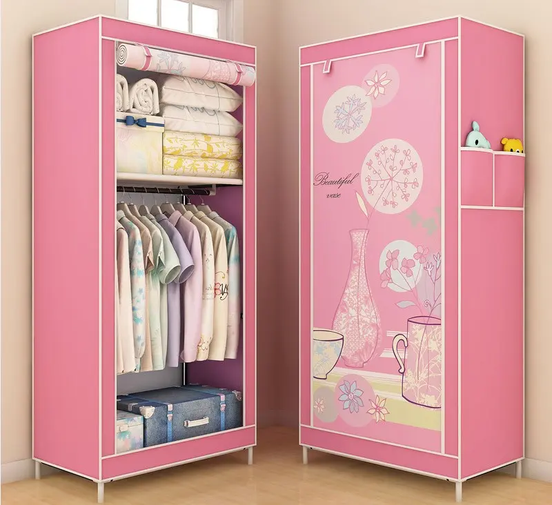 Tủ Vải để quần áo, Tủ khung thép 3D 1 buồng kích thước 60x160x40 cm lắp ghép dễ dàng tudung  quanao tủ  giấy 1