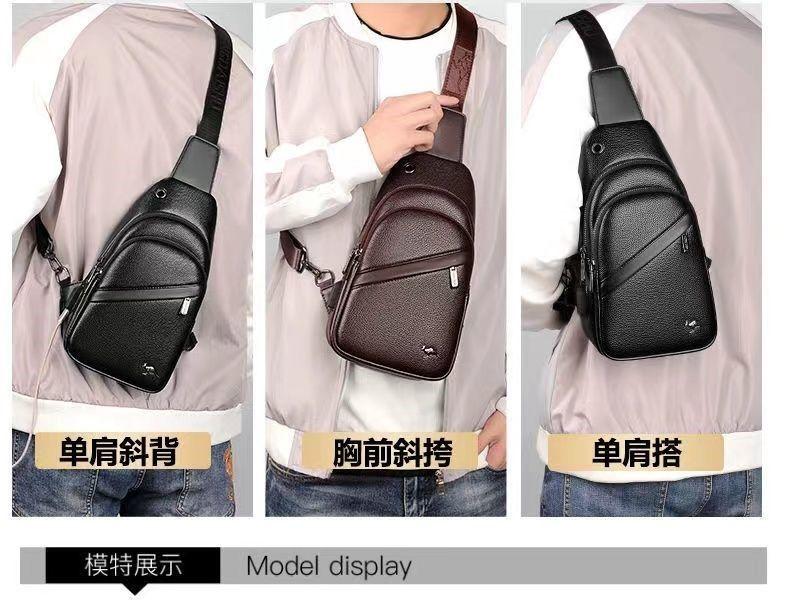 Product Introduction of Túi Đeo Chéo Da Nam, Kangaroo, Túi Đeo Ngực, Túi Pannier Ba Lô, Đa Năng, Dung Lượng Lớn, Túi Đeo Một Bên Vai Đi Chơi Hàng Mới Về 3