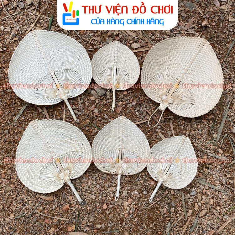  Quạt lá đề màu tự nhiên trang trí Quạt tre màu mộc tự nhiên - Thư Viện Đồ Chơi 