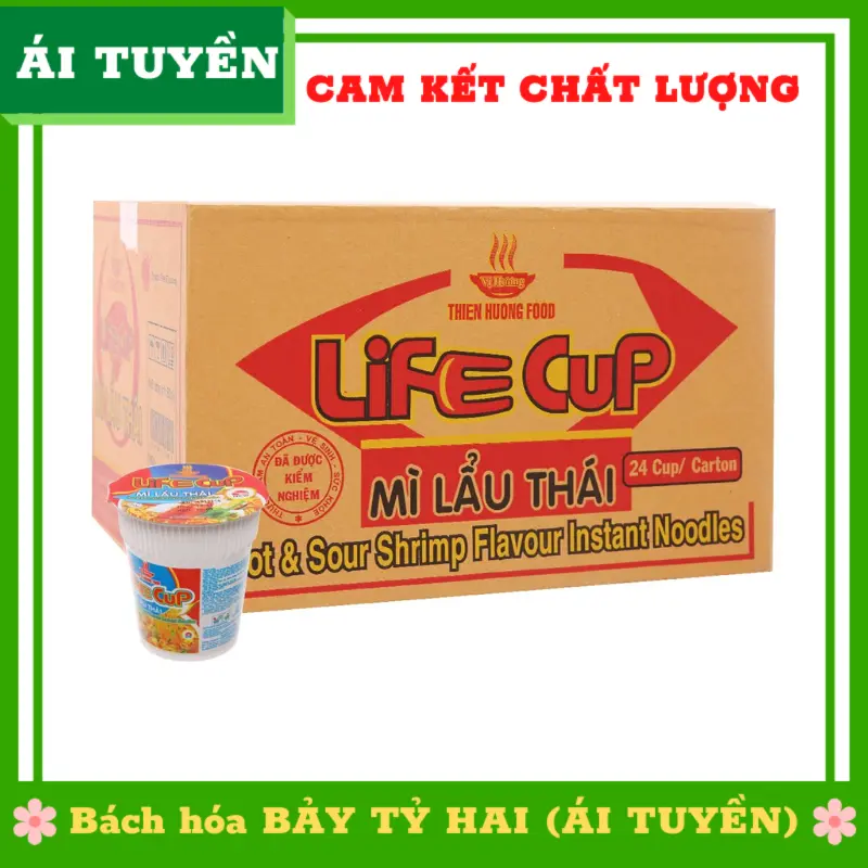 Thùng 24 ly mì Vị Hương Life Cup lẩu Thái 60g