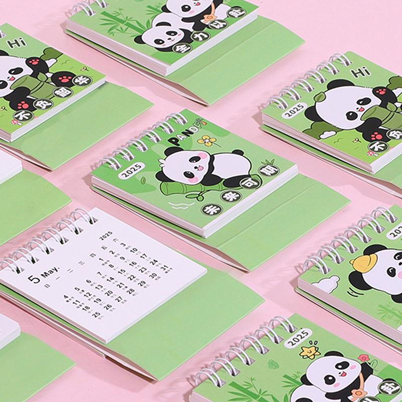 Lịch Để Bàn Mini Hoạt Hình, Lịch Bỏ Túi Cầm Tay Thiết Kế Hình Động Vật Gấu Trúc Dễ Thương, Quản Lý Lịch Trình Thời Gian, Đồ Trang Trí Để Bàn, Năm 2025 5