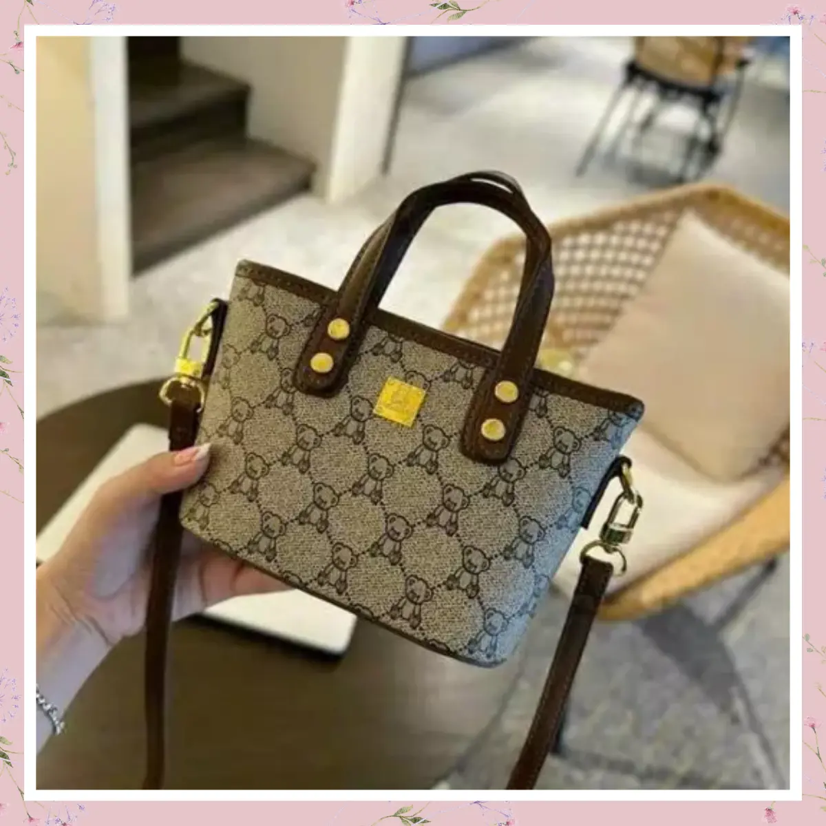 Túi xách đeo chéo nữ phong cách thêu gấu thời trang K232 Đeo Vai Bag