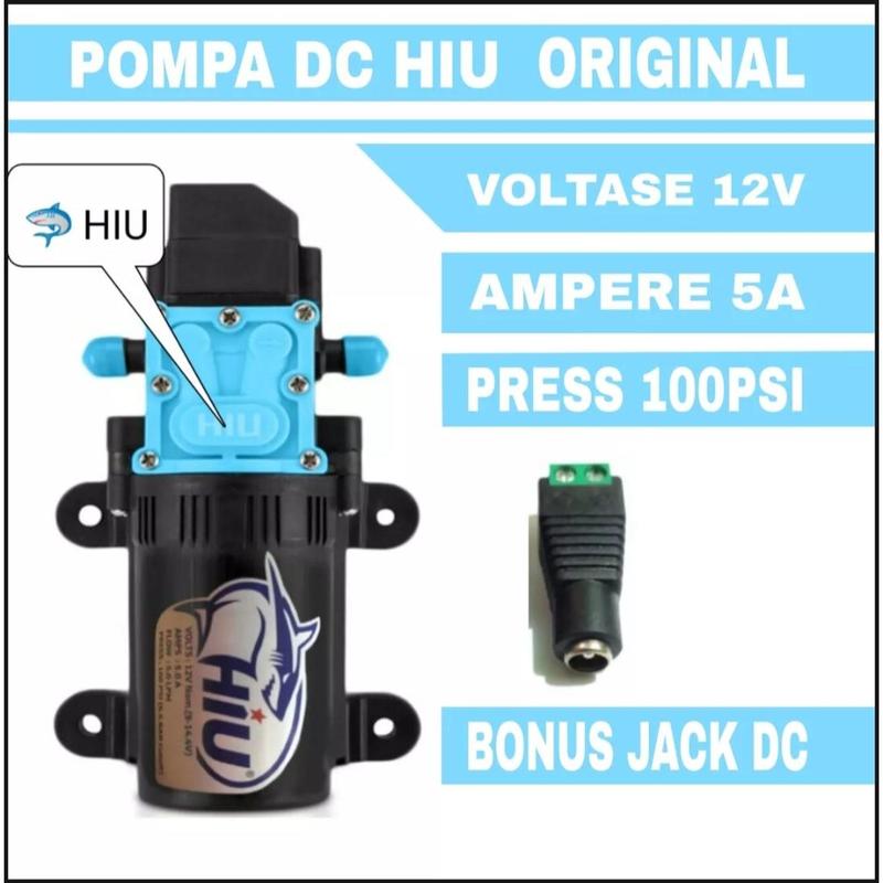 PAKET POMPA DORONG WASTAFEL / SHOWER / WATER HEATER / DINAMO POMPA DC 12V HIU 5 LPM DAN ADAPTOR 12V 5A 2