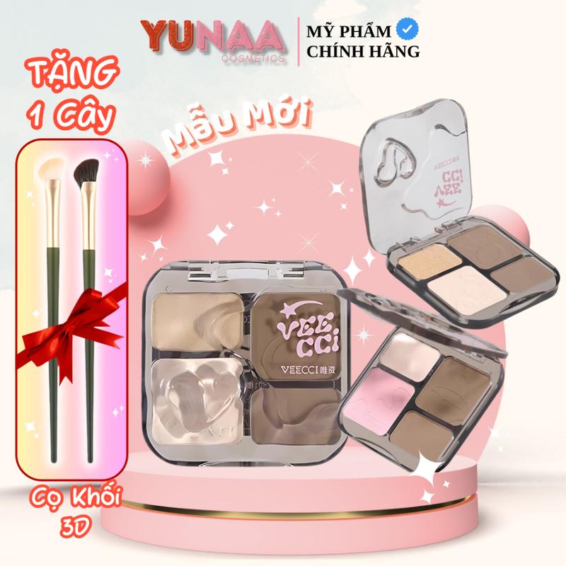 [Y232] Bảng Phấn Bắt Sáng Và Tạo Khối VEECCI - Tích hợp má hồng - Chống Nước, Lâu Trôi 0