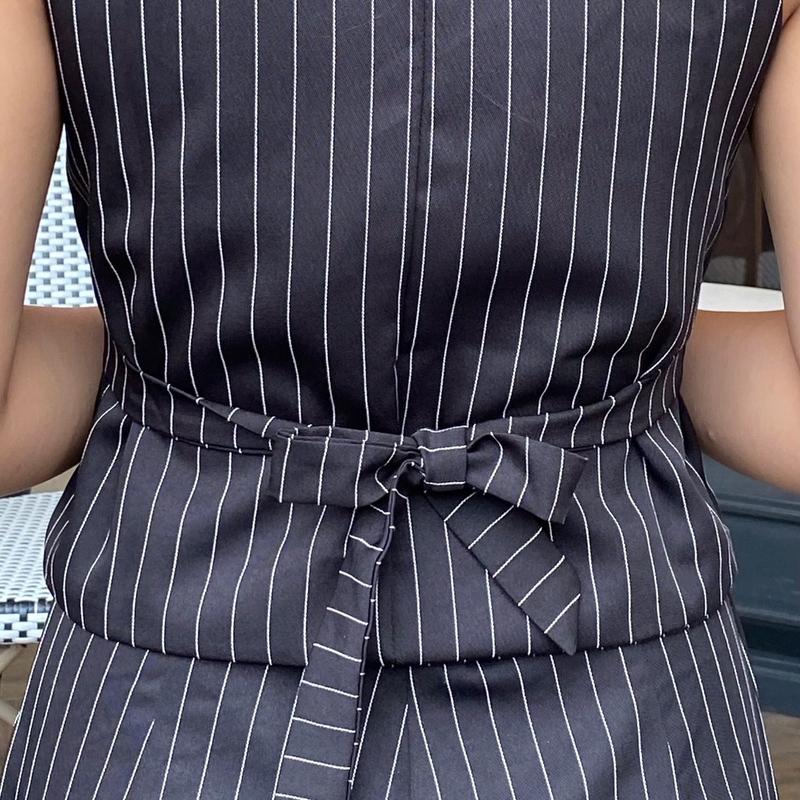 Set bộ quần tây áo ghile nữ sọc đen phong cách sang trọng - Size S - Women, Nhung 3