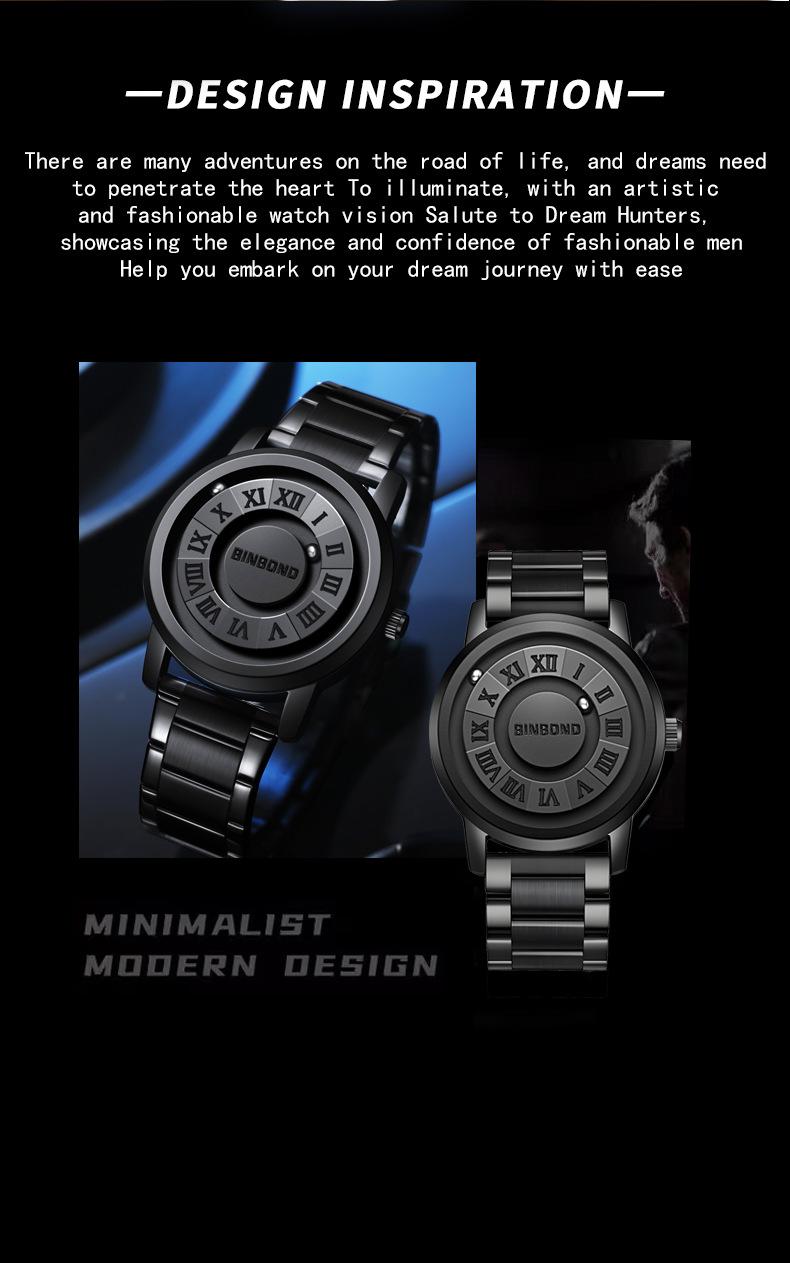 Product Introduction of Men Watch Black Technology Watch New Concept Personalized Magnetic Suspension Steel Waterproof Male Fashion Quartz Watches Gift 22