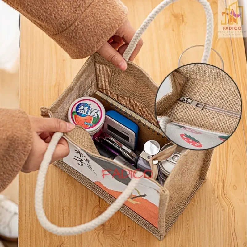 Túi cói mini,Túi xách nữ,túi xách mini vải cói phong cách VINTAGE, phù hợp đi làm đi chơi, thân thiện với môi trường 6