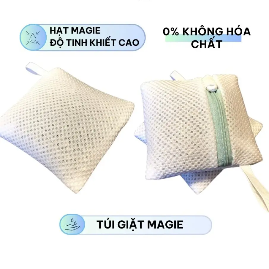 Túi giặt hạt MAGIE tinh khiết 99,95% thay thế nước giặt/bột giặt, làm sạch an toàn cho bé