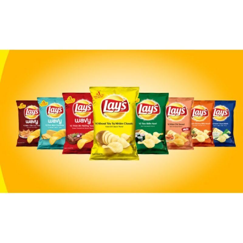 Combo 10 bịch snack khoai tây Lays đủ vị gói 58g Cay Ăn Vặt Food Da Heo
