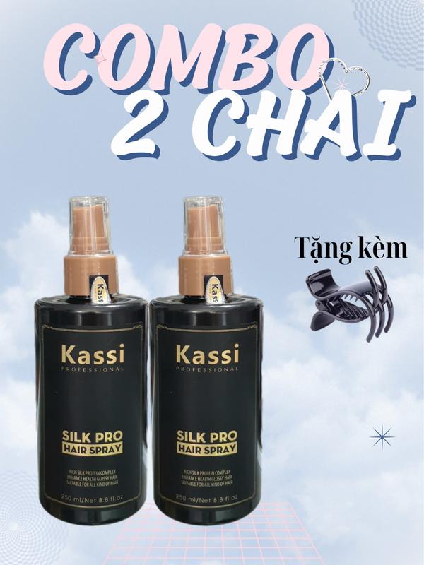 COMBO 2 CHAI SỮA DƯỠNG TÓC KASSI SILK PRO DÀNH CHO TÓC KHÔ XƠ, H,Ư T,ỔN