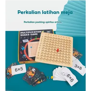 Papan Permainan Edukasi Matematika - Mainan Perkalian Interaktif untuk Anak, Alat Belajar Berhitung, Puzzle Kalkulasi, Board Game Edukasi TK & PAUD
