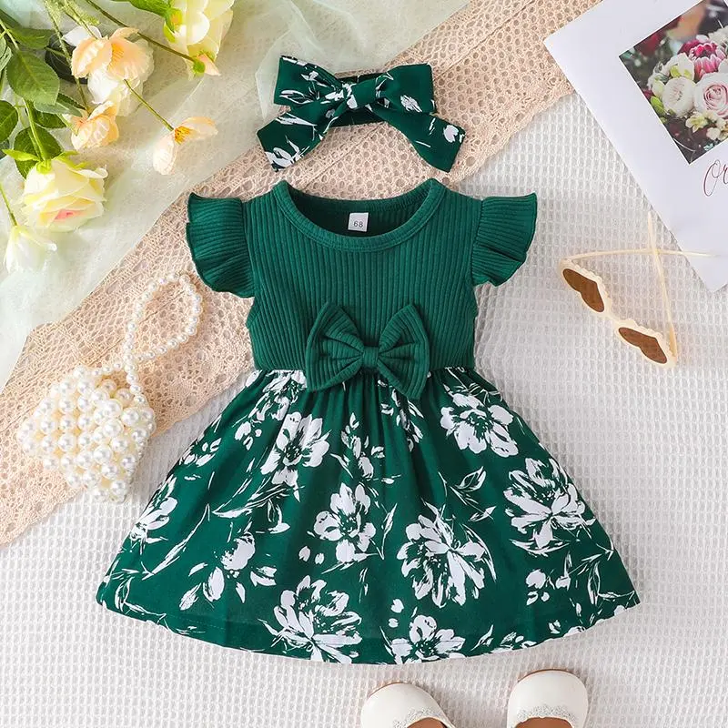 slim fit dress slacks 2pcs /Set Baby Girl Dress 3-24 Months Infant Formal Dresses For Birthd –  Mega Mart Center main image 0