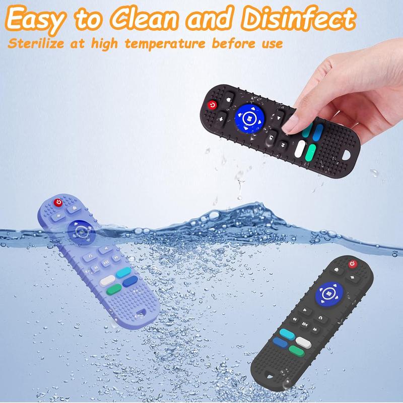 Product Introduction of New remote control baby teether, baby food grade silicone teether, anti-eating hand grinding baby teether pacifier  teeth 9