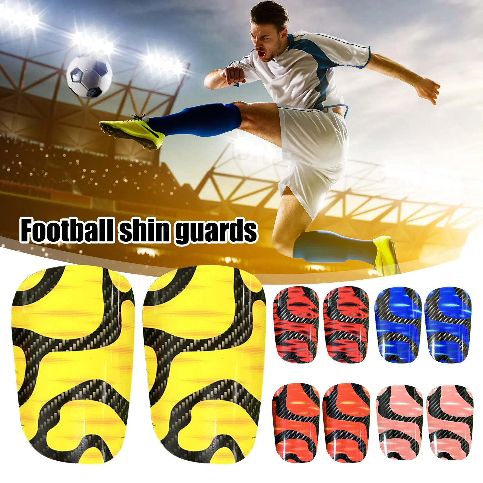 Swazsdk Mini Soccer Shin Pads for Kids Youth Adults Small Shin Guard Football Protection Gear with EVA Cushioning for Training Competition