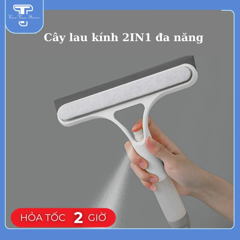 Cây lau kính đa năng 2IN1 tích hợp bình xịt và gạt nước lau kính - Cây chà kính thông minh chổi lau kính vừa xịt vừa lau siêu sạch