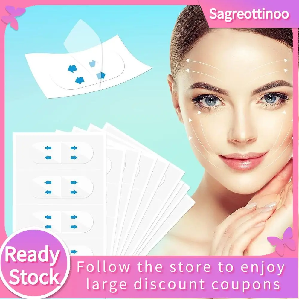 50pcs/100pcs Hot Waterproof Face Lift Tape Transparent Adhesive Tape Lifting Face Stickers Invisible Makeup Tape Neck