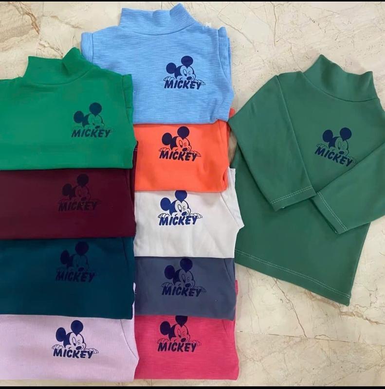 Combo 5 Áo Thun Dài Tay Cổ lọ cao 3p họa tiết hoặc kẻ sọc Chất Cotton Mềm Mịn Cho Bé Trai Gái 7-20kg - Vải Cotton Có Cổ