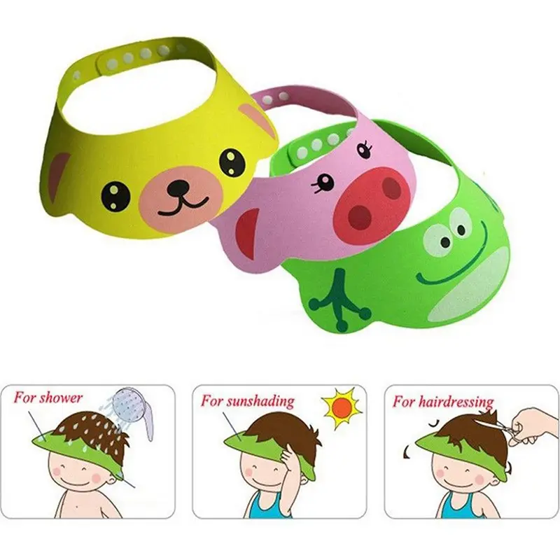 Mũ che mặt tắm cho trẻ em, mũ tắm trẻ em có thể điều chỉnh, bảo vệ dầu gội đầu, tấm chắn gội đầu 1