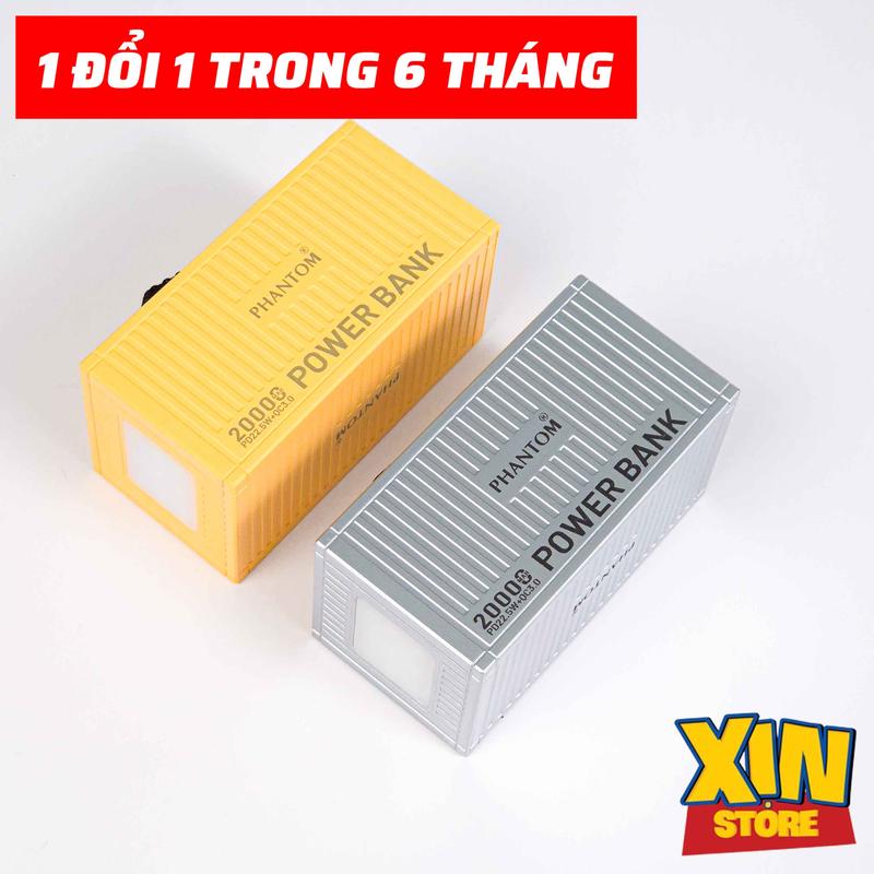 Pin dự phòng PHANTOM Container P25 20.000mAh,Sạc nhanh 22.5W, 2 cổng, Pin Li-ion, Có đèn Led, Bảo hành 1 đổi 1. Sạc Pin