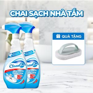 [MUA 2 TẶNG BÀN CHẢI] Xịt Sạch Nhà Tắm Đa Năng CLEANZ Vệ Sinh Nhà Tắm Chống Ăn Mòn Inox Vệ Sinh Vòi Rửa, Vòi Sen, Vách Kính Làm Sạch