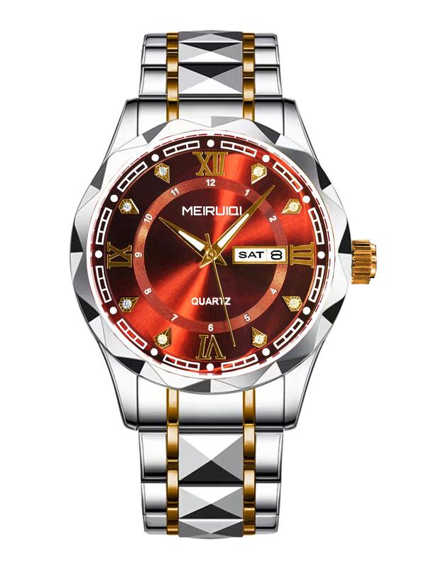Men's Business Round Dial Analog Quartz Watch, Fashion Watch for Party, Daily Clothing Decor, Trendy All-match & Exquisite Watch for Birthday Gift with Box 5
