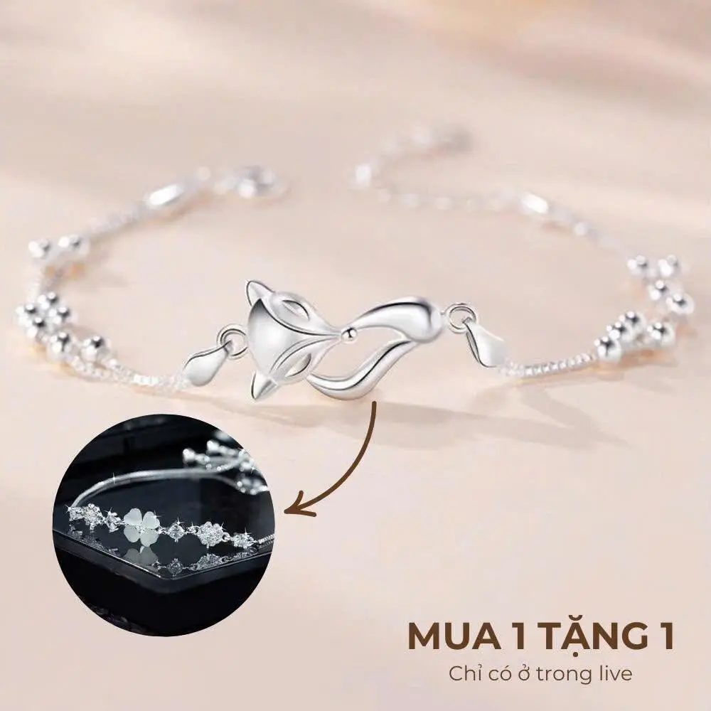C3 [ Siêu Sale Trong Live ] lẮC hồ ly hỗ trợ tình duyên QUÀ TẶNG LẮC CỎ 4 LÁ