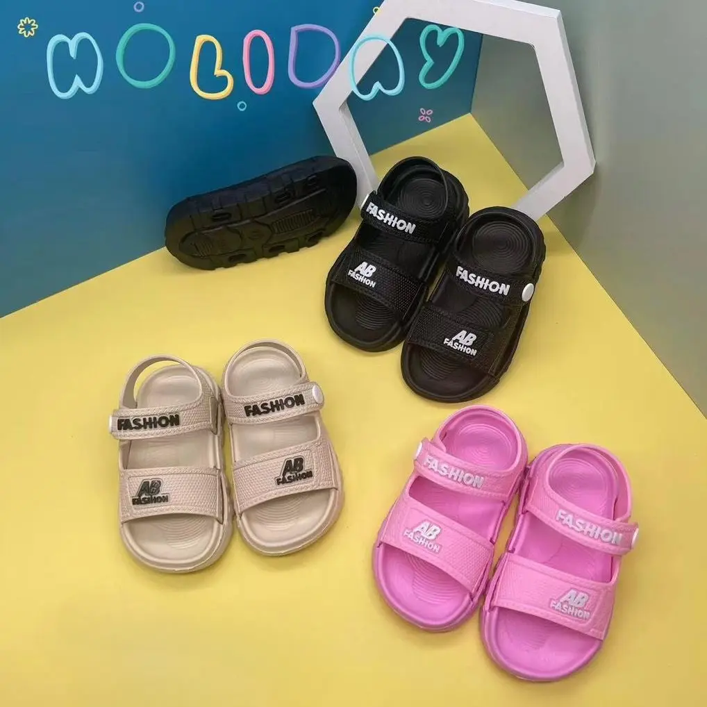 Sandal AB siêu nhẹ tập đi cho bé trai gái - Đen/Kem/Hồng Dép Sandal