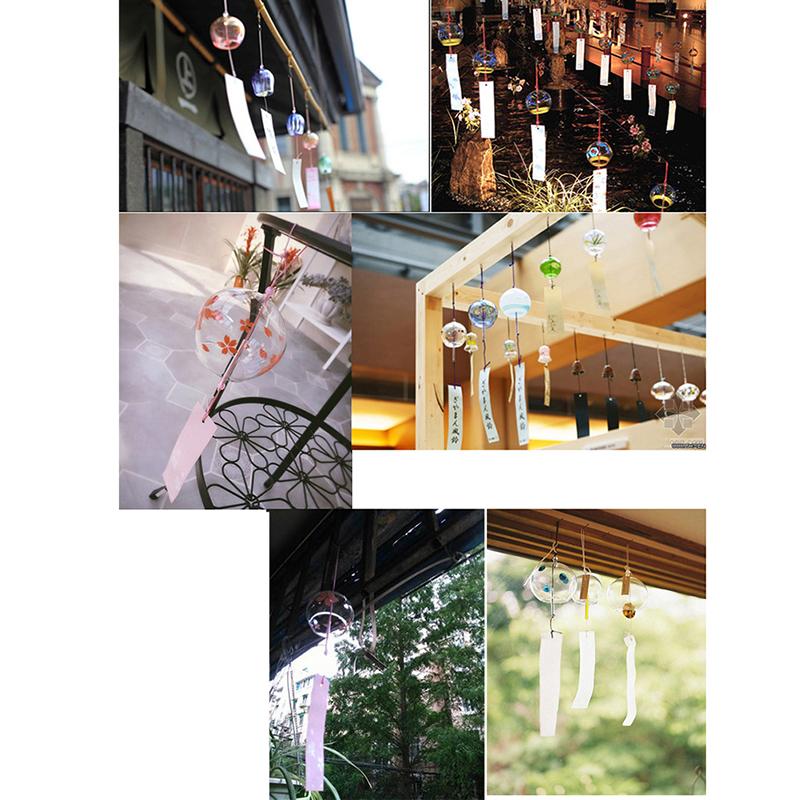Chuông Gió Nhật Bản, 1 Chiếc, Chuông Gió Furin Thủy Tinh Thủ Công, Trang Trí Nhà Cửa Và Văn Phòng 3