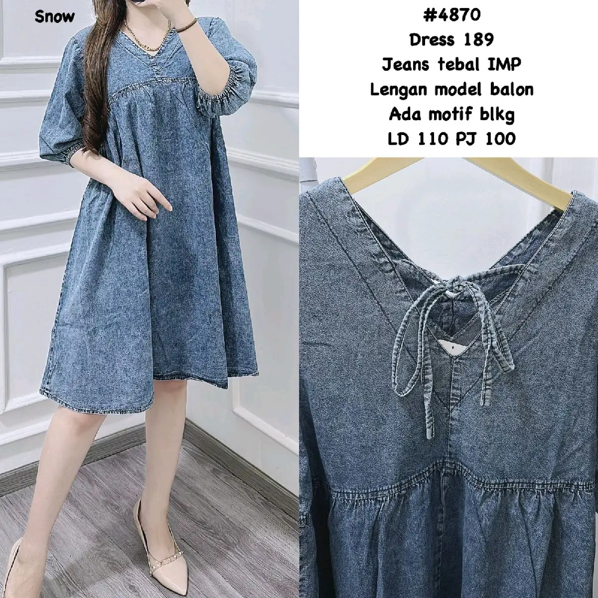189 DRES V JEANS IMPORT TALI BELAKANG