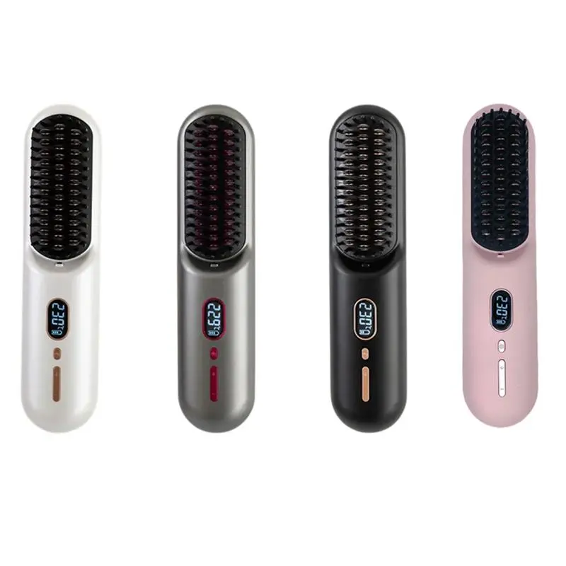 Wireless USB Fast Charging Hair Straightening Brush, 1 Count Portable Mini Hair Straightener Brush, Hair Styling Tool for Home & Salon Use 0
