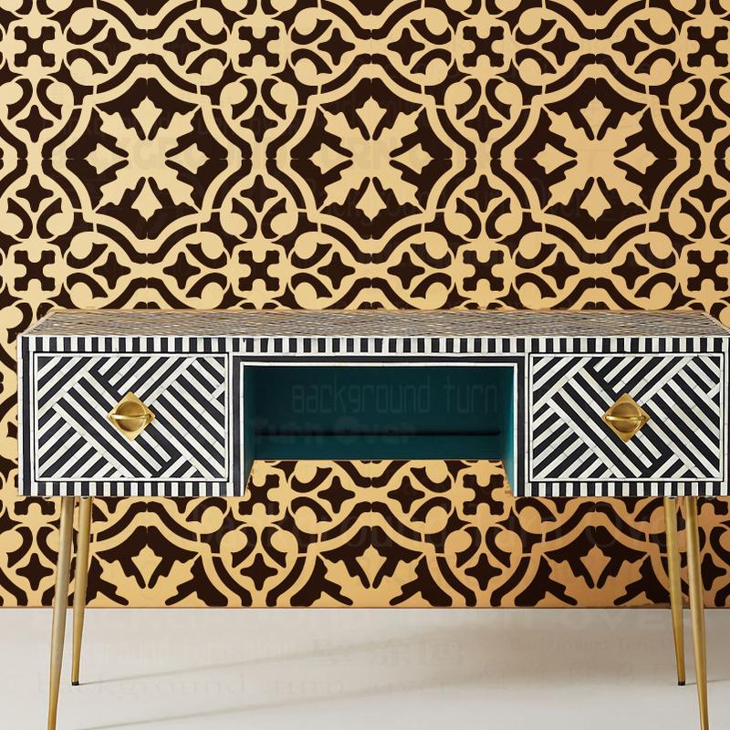 Product Introduction of 30cm - 70cm Wall Stencil Decor For Painting Template Decorative Brick Plaster Rollers Tiles Rococo Brickwork Leaf Floral S006 79