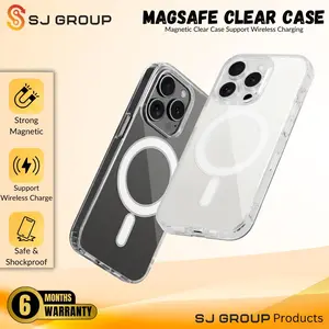 MAGSAFE CLEAR CASE X XS 11 12 13 14 15 16 17 PLUS AIR PRO PROMAX CASING TPU Acrylic Plastik Cover Magnet Internal Support Wireless Charge