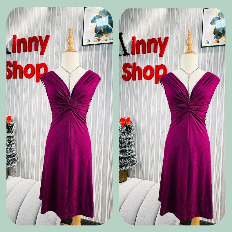 Đầm Thun Nhún Cổ Tim Dáng A  _ TB2289. Dress Nữ Đi Tiệc, Đi Làm, Đi Chơi. Tôn Dáng Kem Che Khuyết Điểm Cho Women Nữ Women Dress Thun 2