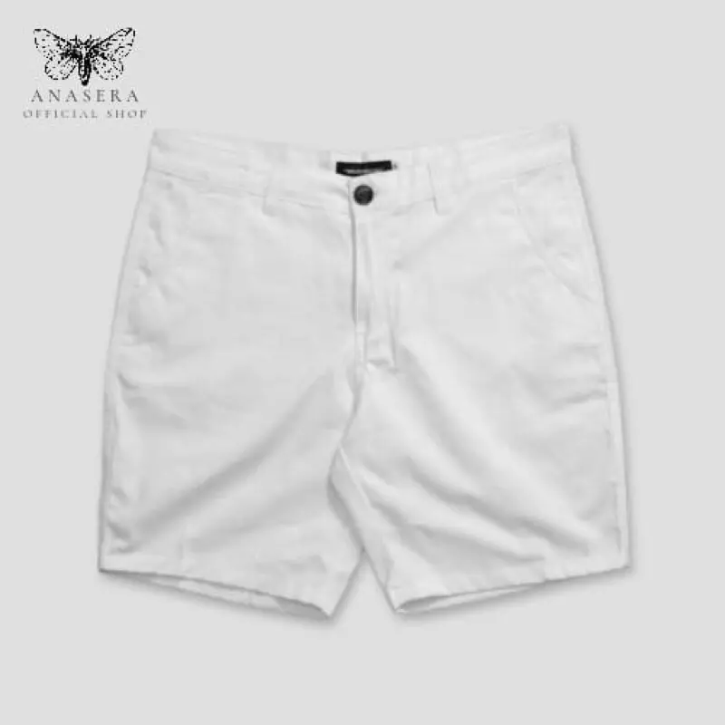 Anasera - Celana Pendek Pria Chino Short Pants Katun 'White' Dewasa Santai Distro unsex Surfing Cowok