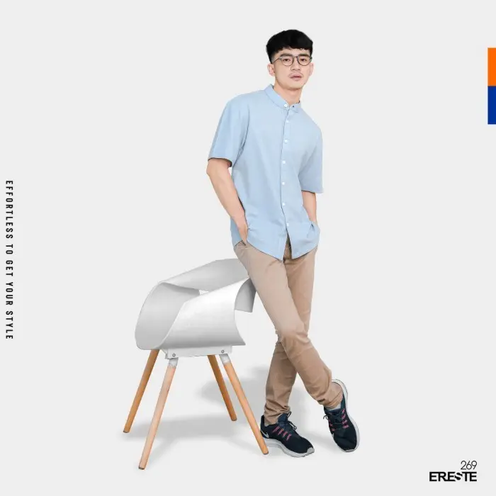 Kemeja Pria Kasual Jevelin Lengan Pendek