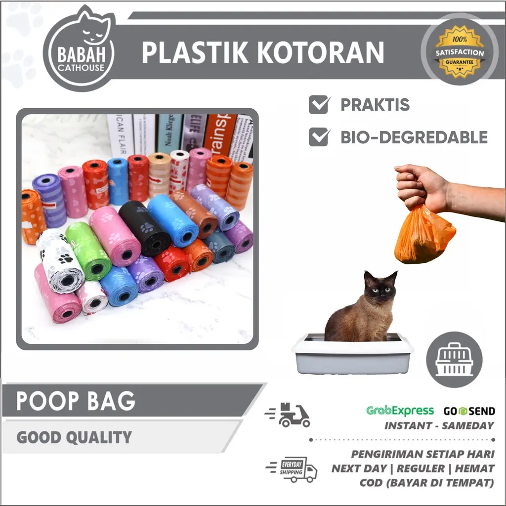 POOP BAG Plastik Roll Wadah Kotoran Kucing Ramah Lingkungan Organik Murah
