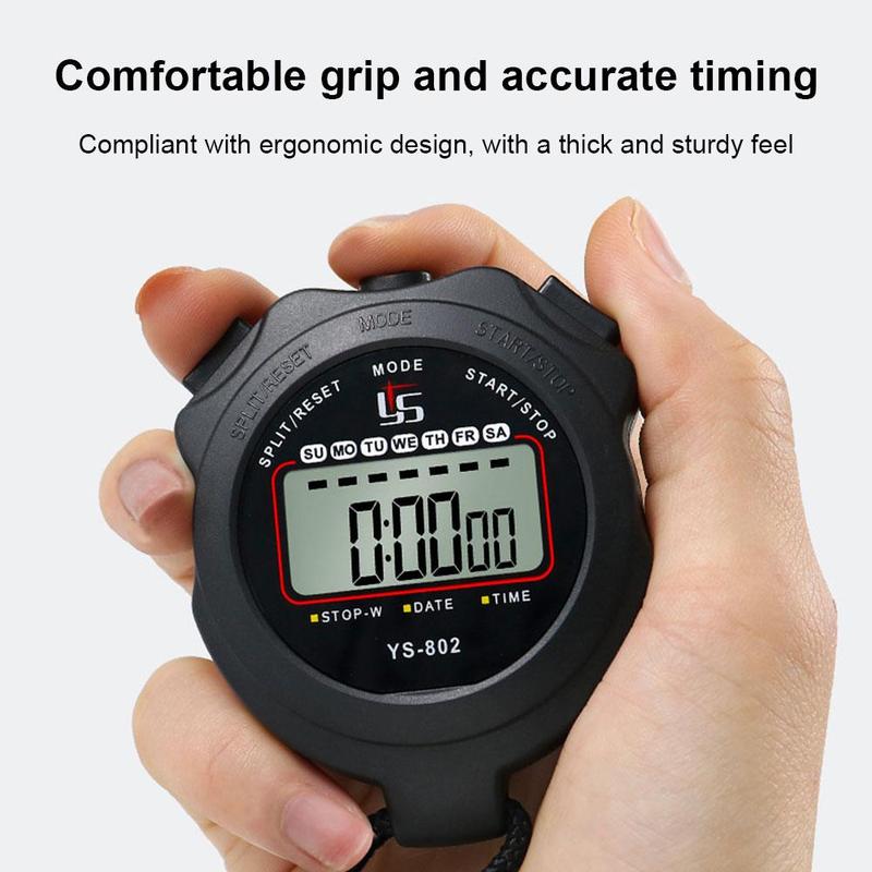 Digital Stopwatch Sports Alarm Clock Running Timer And Code Referee Track Table Fitness W9E6 7