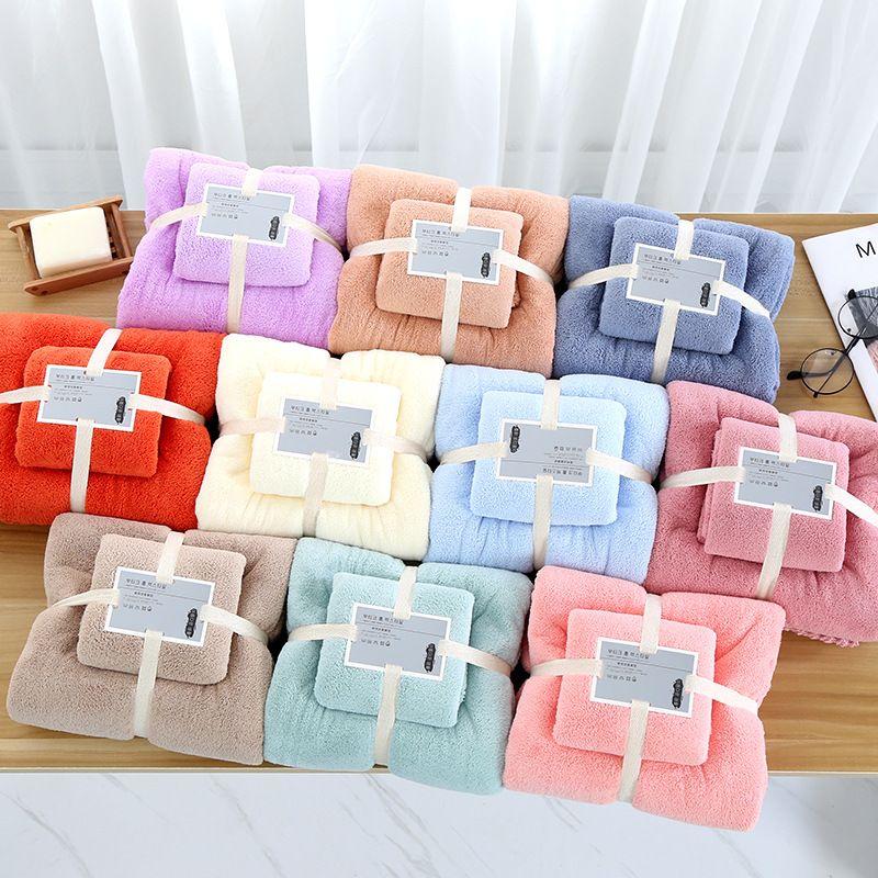 Handuk Set 2in1 New Motif Polos And Handuk Mandi Dewasa 2