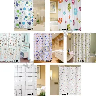 Tirai Kamar Mandi / Gorden Kamar Mandi / Shower Curtain Anti Air 180 x180 cm 0