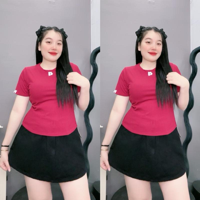 Áo thun nữ, áo babytee giành cho nữ dáng ôm vải tăm mát mùa hè Đậu bigsize-G156 3