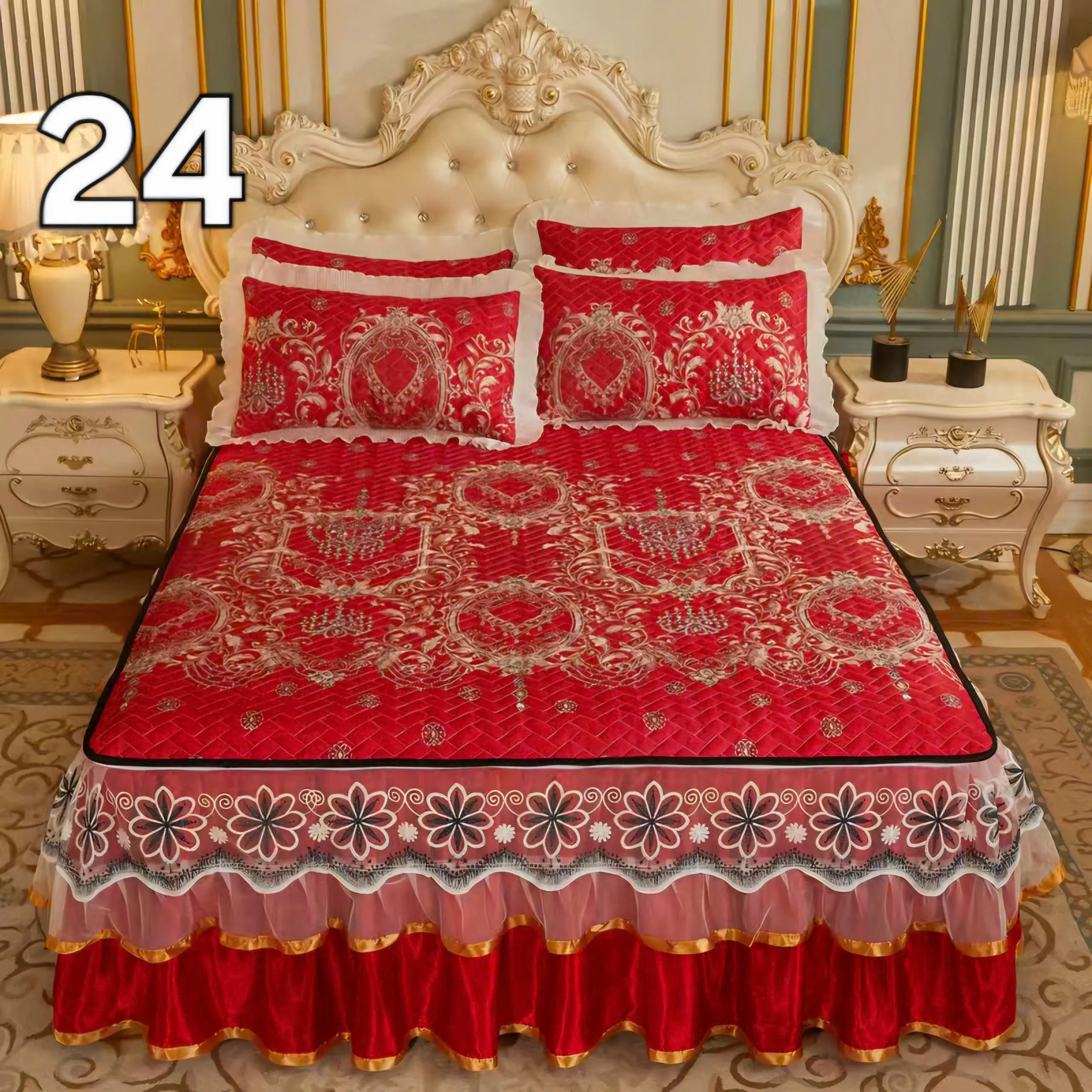 Bộ ga gối 3 món tân cổ điển cao cấp quý tộc