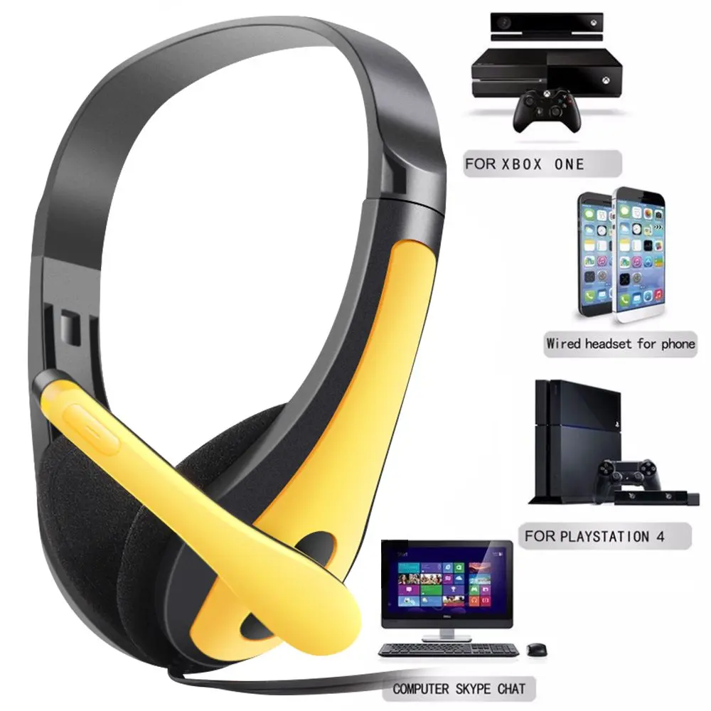 High Quality For PC Computer Phone Stereo 3.5mm Head Headphone Headset Microphone Headset