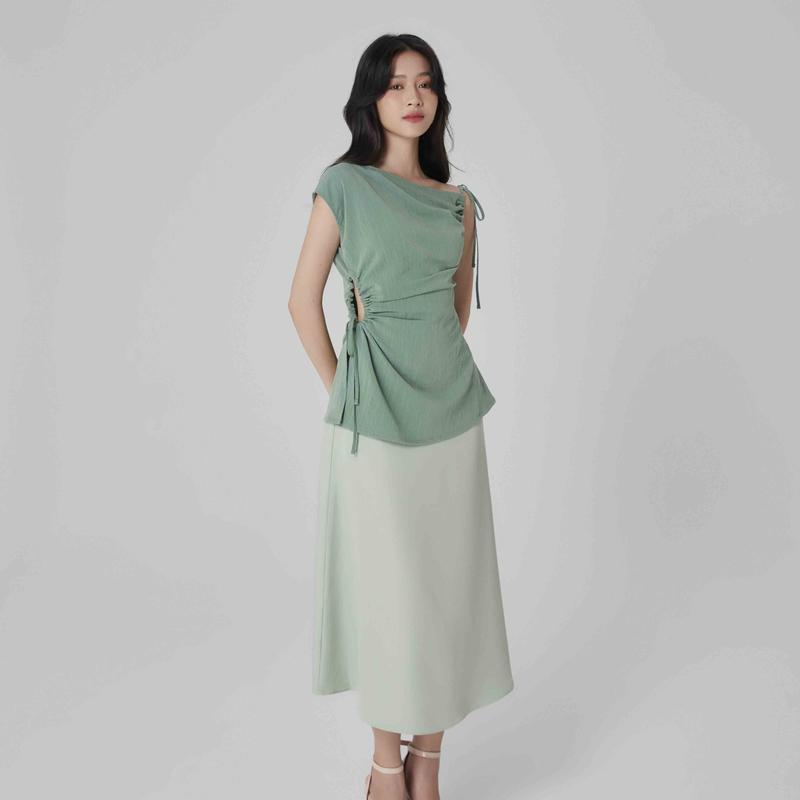 Chân váy chữ A cotton lạnh Maybi Nữ Women