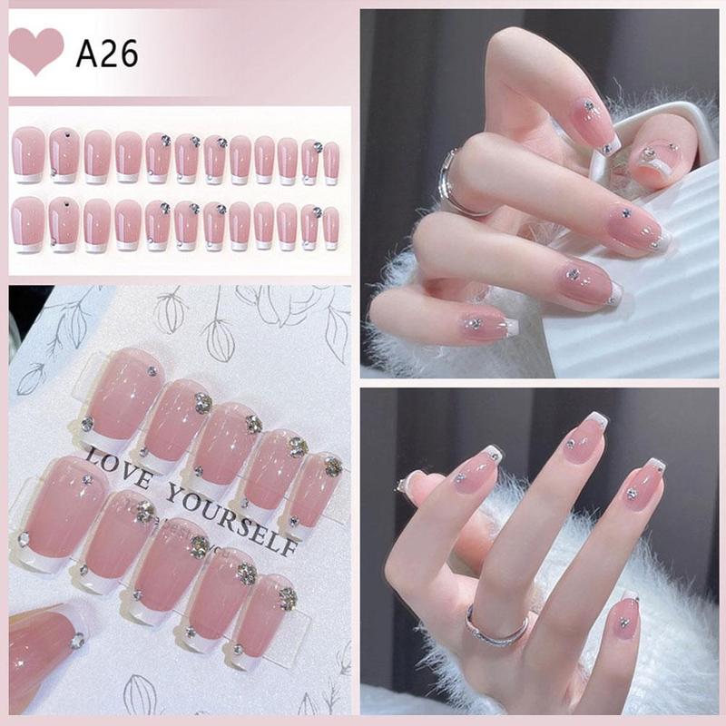 Product Introduction of 【Free Nail Jelly Glue】24pcs/set Fashion Nail Art Fake Nails Finished Nail Patch Wearable Nails 17