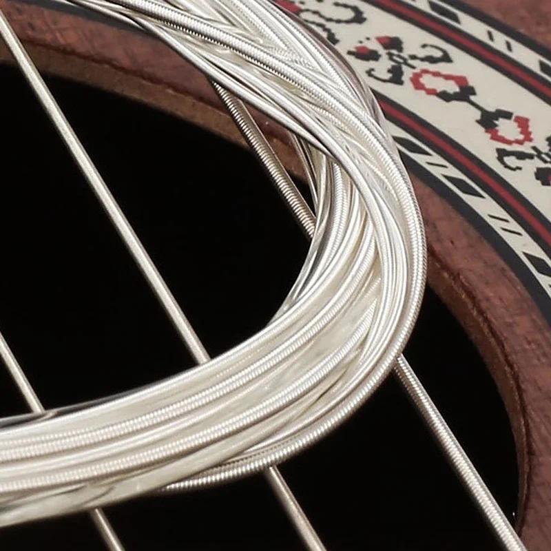 6PCS/Set Acoustic Guitar Strings Nylon Guitar Strings Set E-A for Acoustic Folk Guitar Classic Guitar Parts Accessories 3